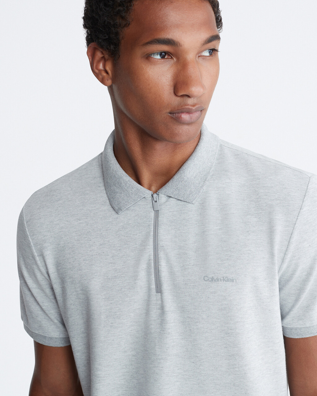 Tech Zip Polo Shirt, Heroic Grey Heather, hi-res