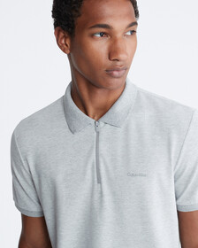 Tech Zip Polo Shirt, Heroic Grey Heather, hi-res