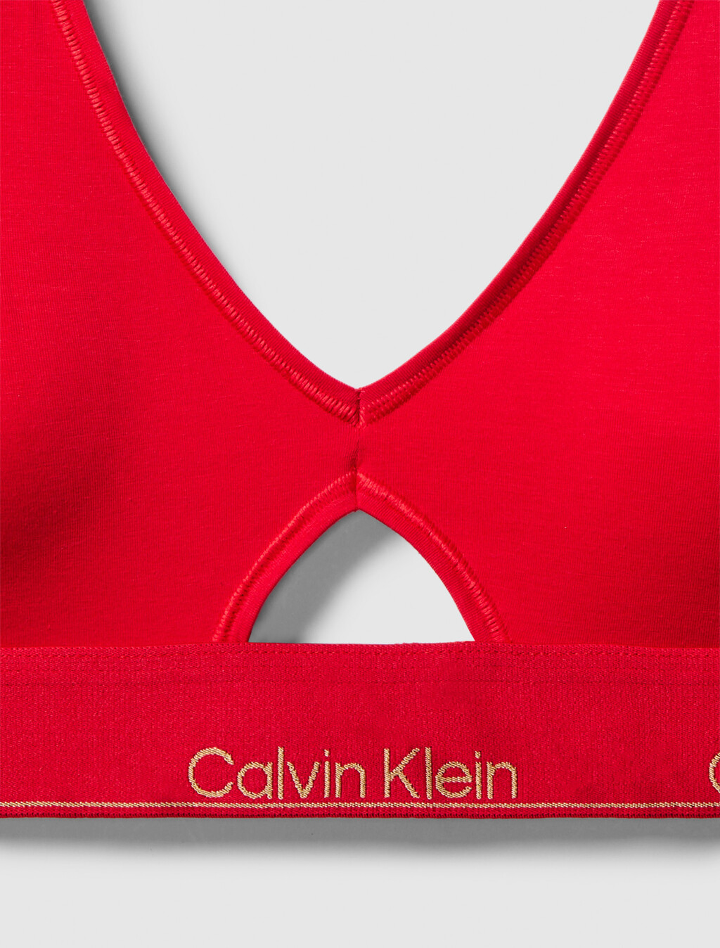 Icon Cotton Lightly Lined Triangle Bralette, Chinese Red, hi-res