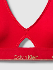 Icon Cotton Lightly Lined Triangle Bralette, Chinese Red, hi-res