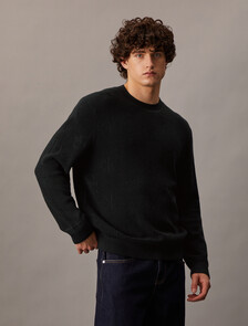 Monogram Pullover Sweater, Ck Black, hi-res