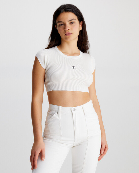 CROPPED OPEN BACK KNIT TOP