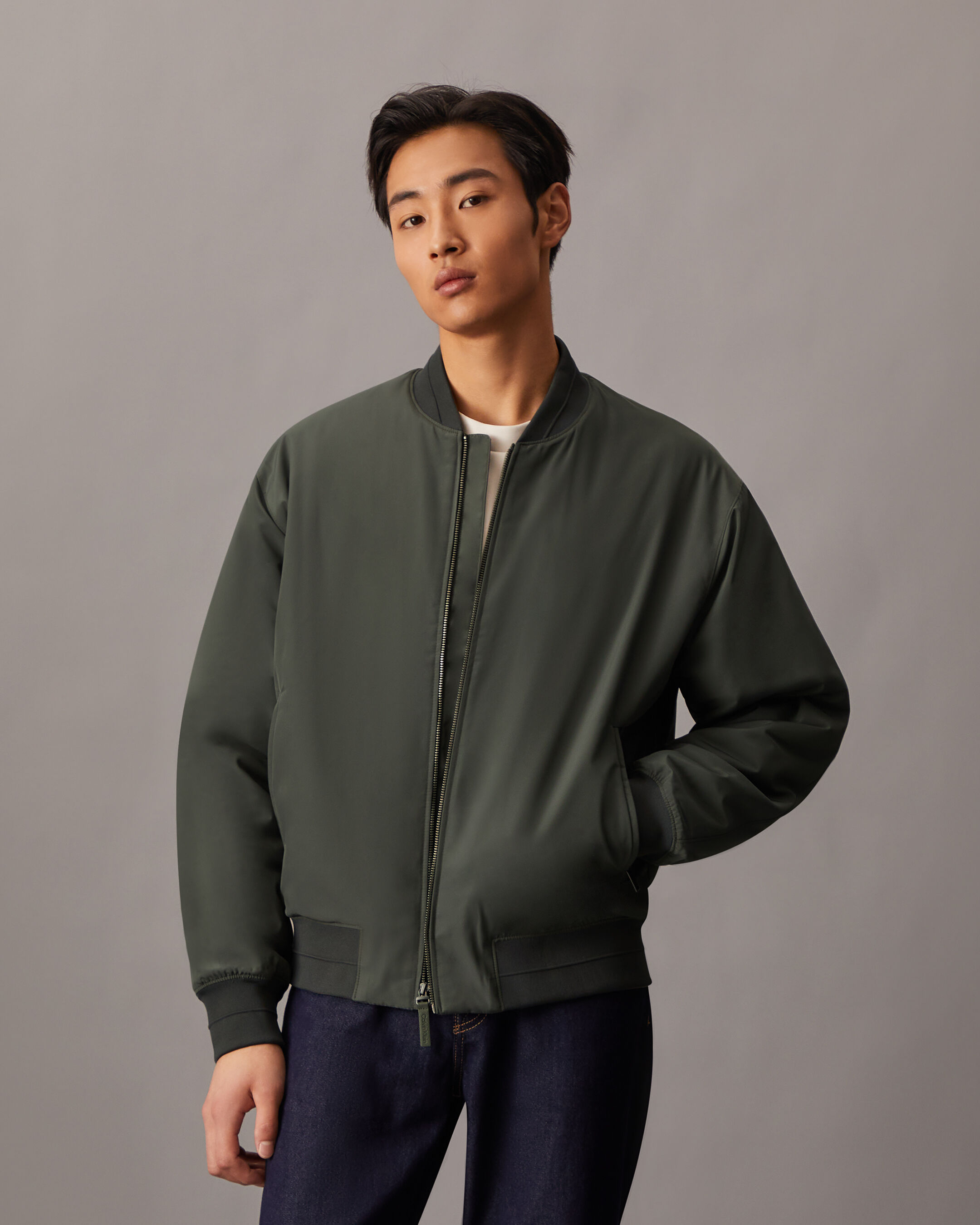 Hero Matte Classic Bomber Jacket grey Calvin Klein Singapore