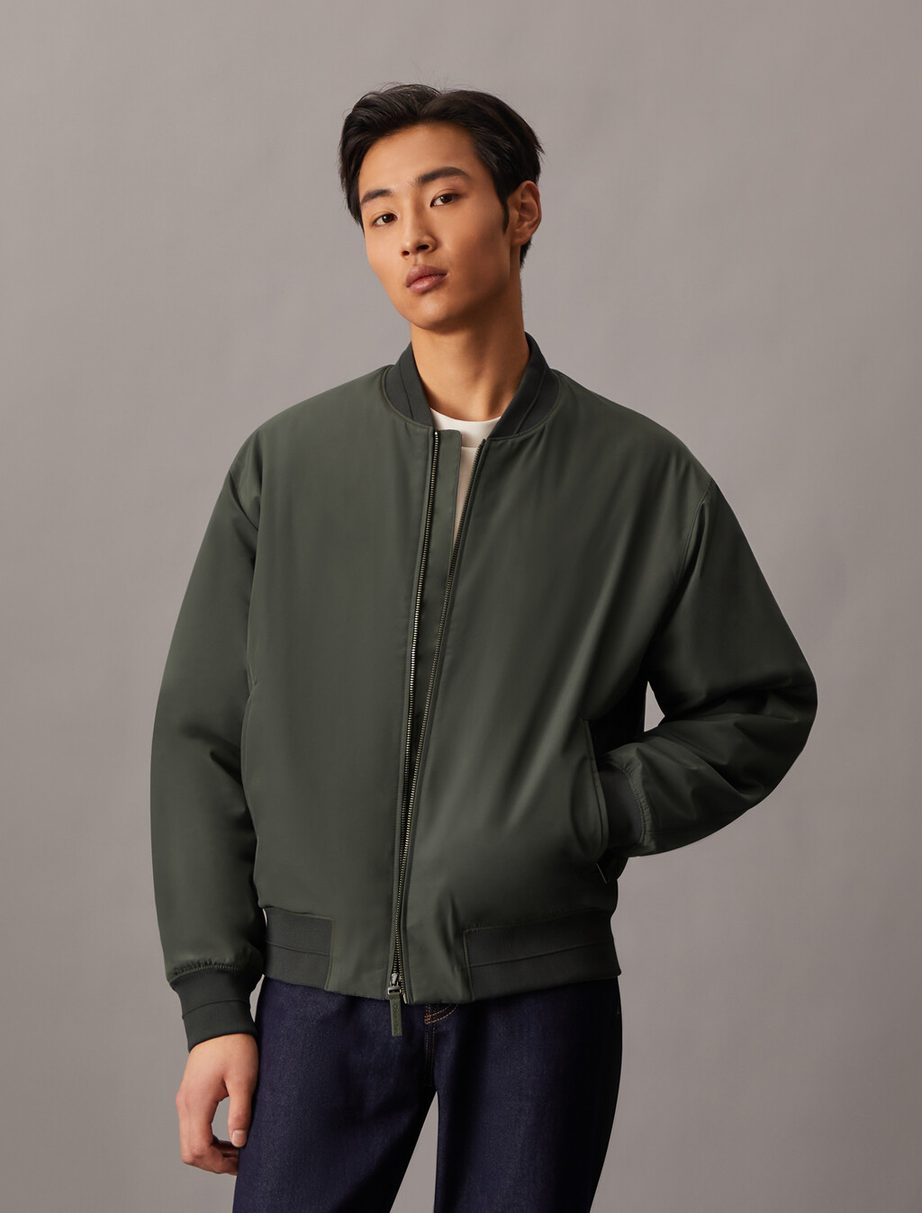 Hero Matte Classic Bomber Jacket, Beluga, hi-res