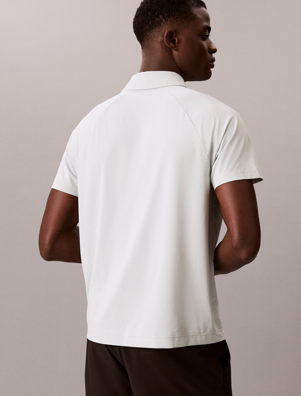 Zip Pique Sport Polo Shirt, Sky Gray, hi-res