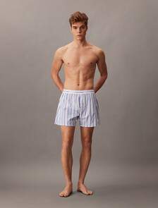 Cotton Poplin Traditional Boxers, 19513 SWEET STRIPE+WHITE/ROYALTY, hi-res