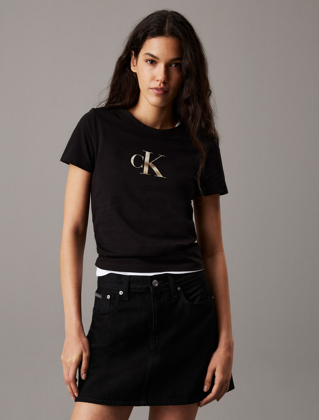 Slim Monogram T-shirt, Ck Black, hi-res