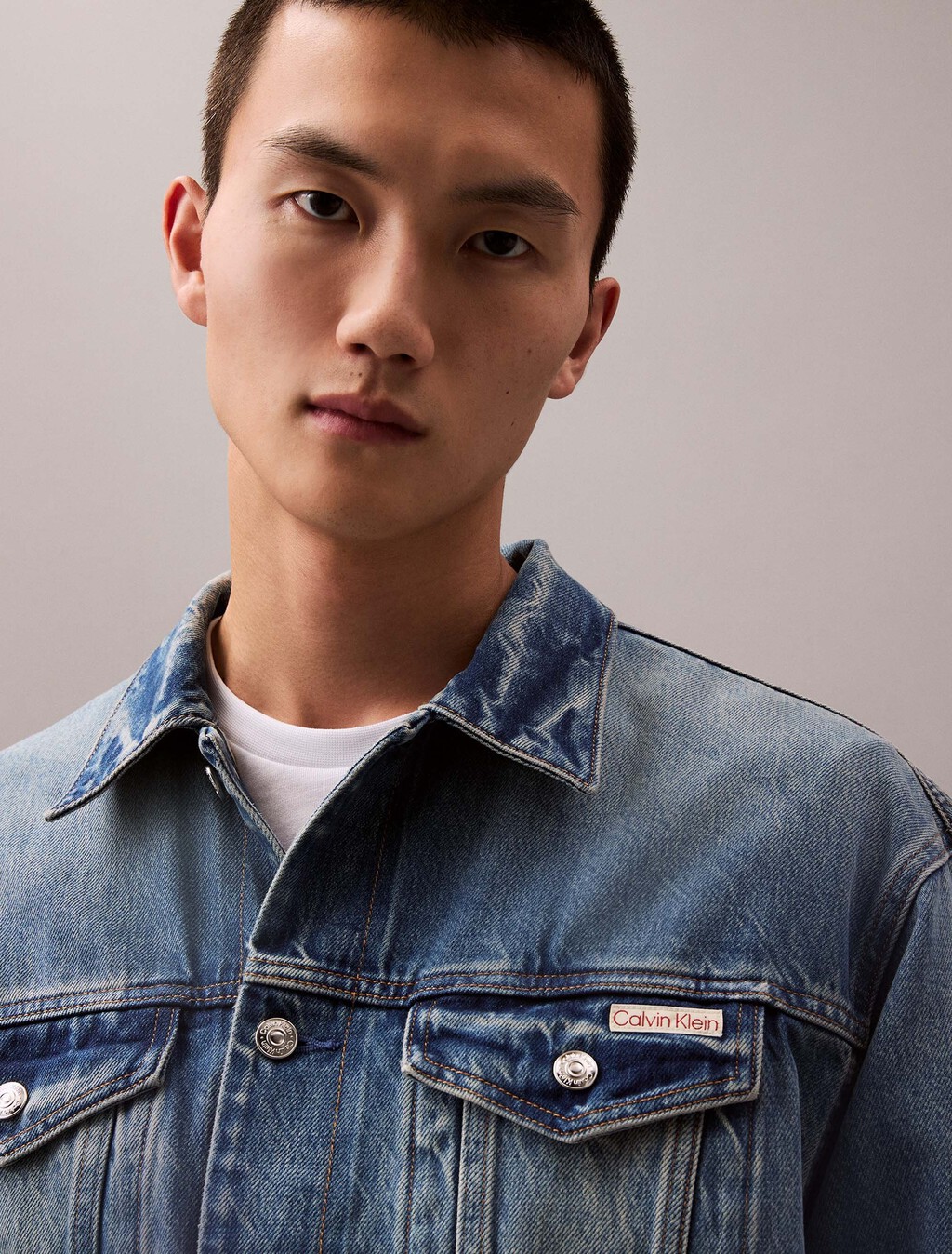 90s Denim Trucker Jacket, AURORA, hi-res