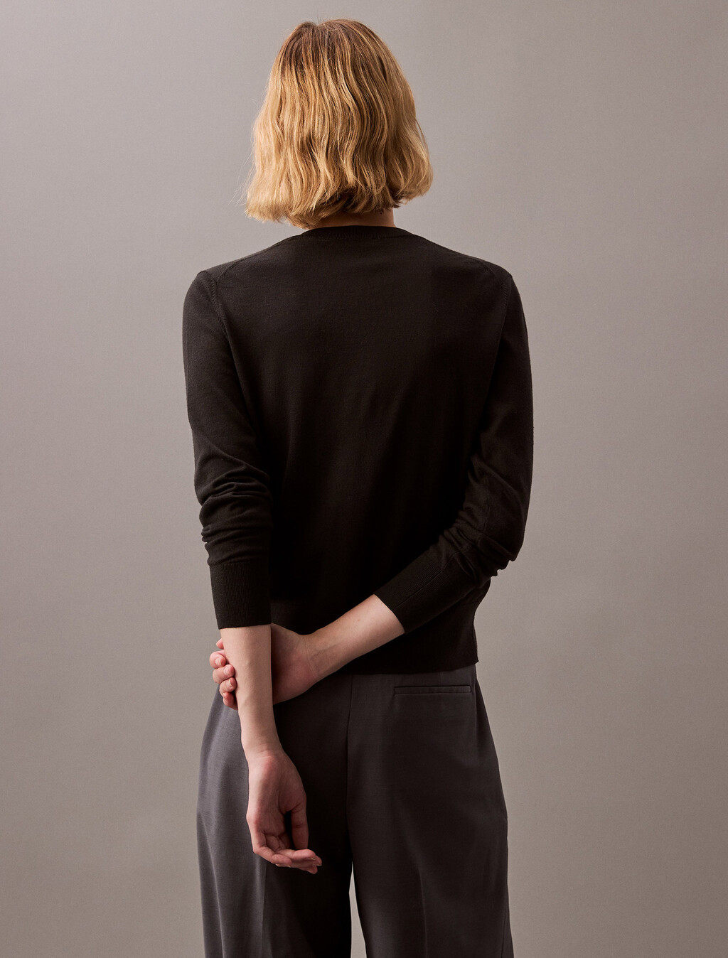 Tech Merino Cardigan, Black, hi-res