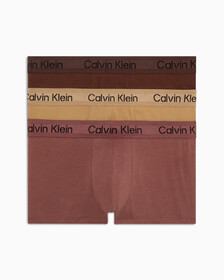 Cotton Stretch 3 Pack Low Rise Trunks, Marron/Tigers Eye/Umber, hi-res