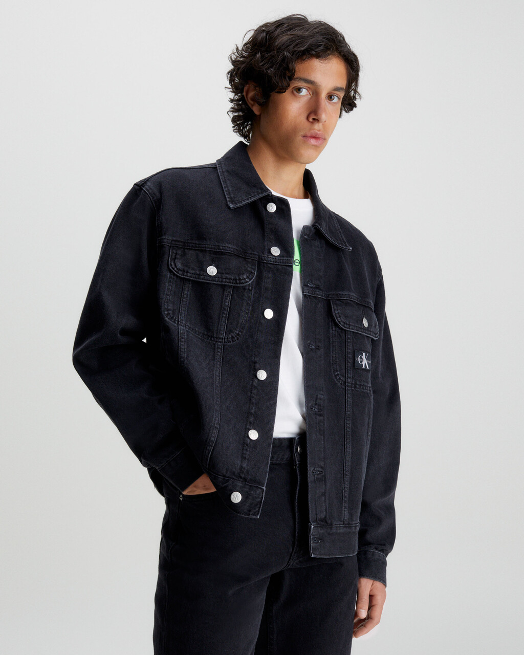 90'S Denim Jacket | black | Calvin Klein Singapore