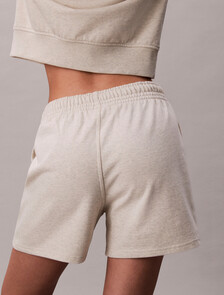 Relaxed Cotton Terry Jogger Shorts, Vanilla Heather, hi-res