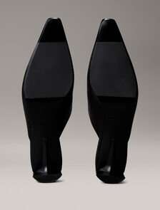Leather Kitten Heel Mules, PVH Black, hi-res