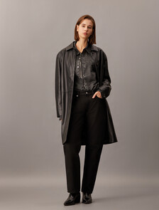 Trompe L'oeil Denim Shirt, Black Denim Print, hi-res