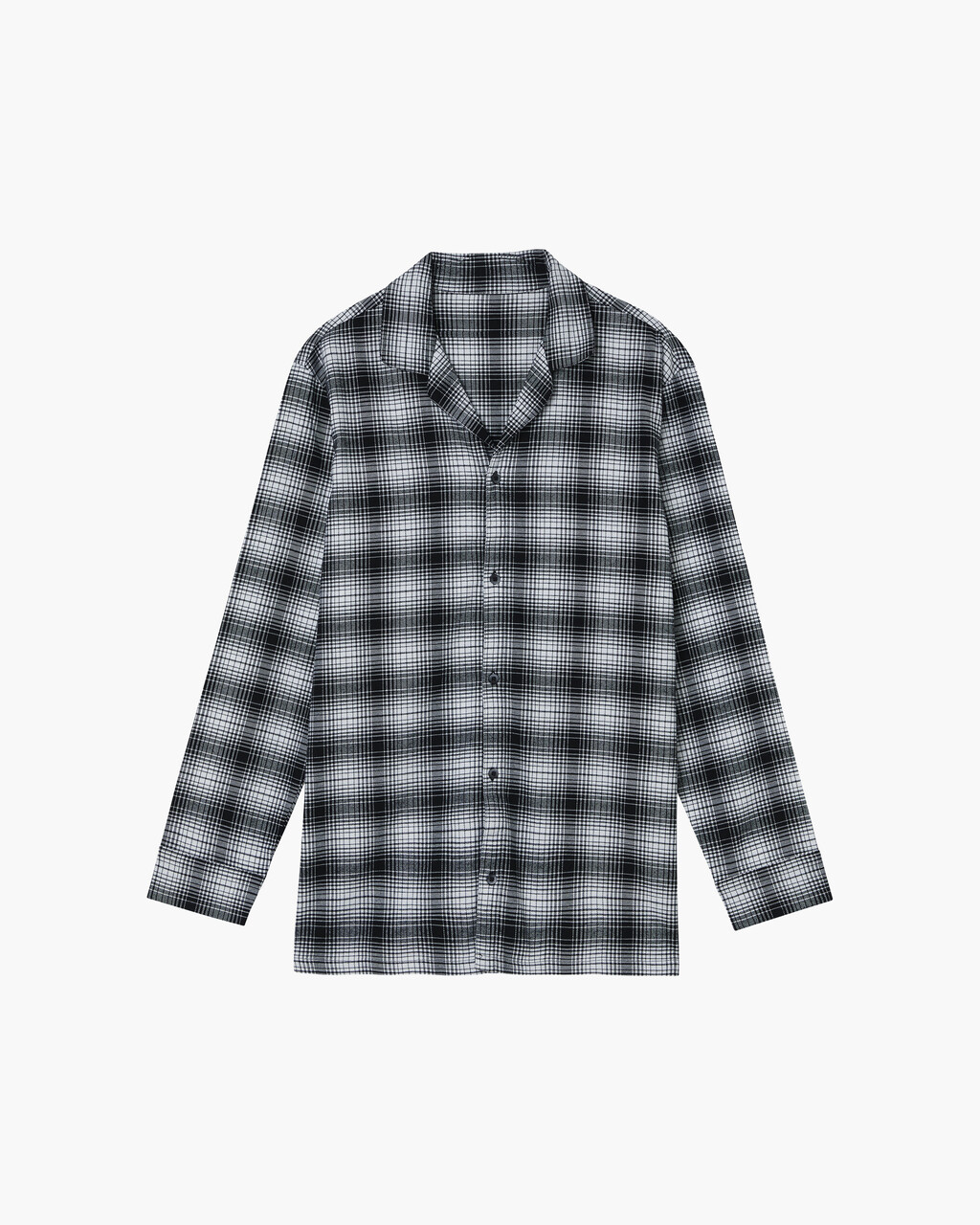 Flannel Long Sleeve Button Down Shirt, CK Shadow Plaid+Black, hi-res