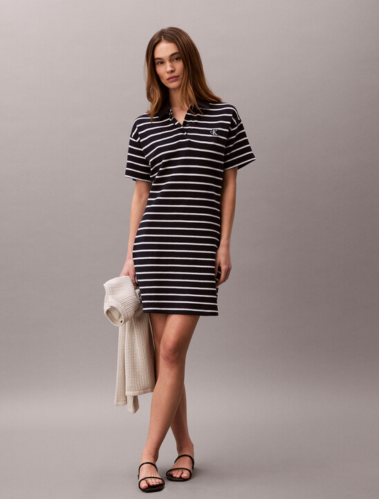Cotton Piqu&eacute; Stripe Polo Dress