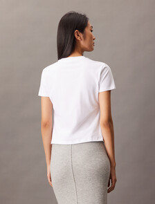 Calvin Klein Foil Print Slim Tee, Brilliant White, hi-res