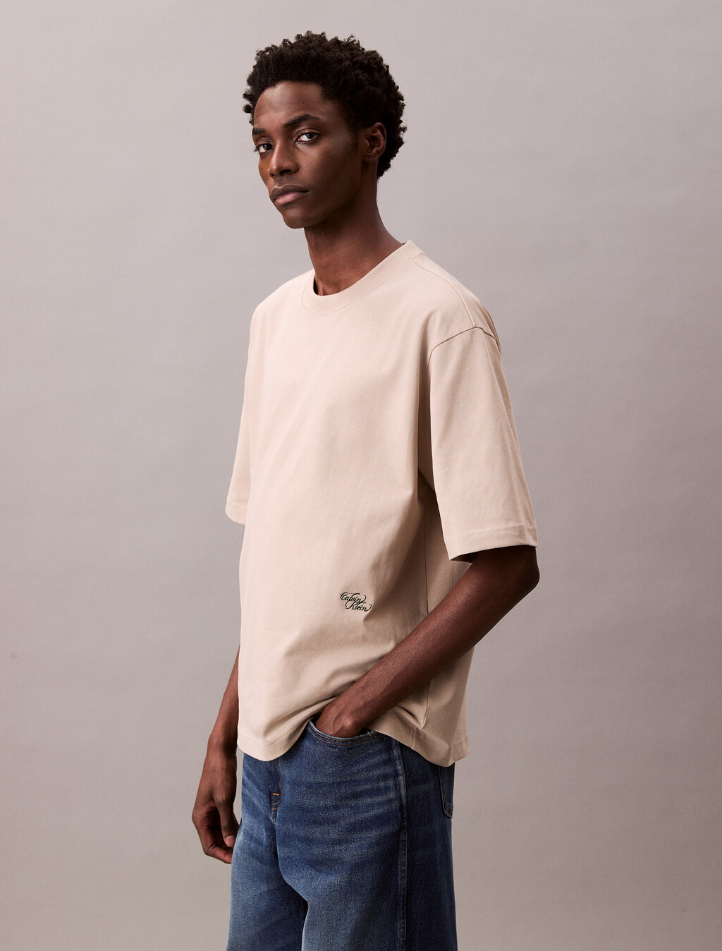 Cotton Relaxed Tee, Pure Cashmere, hi-res