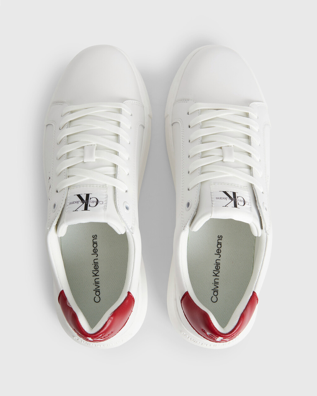 LEATHER TRAINERS, White/Merlot, hi-res