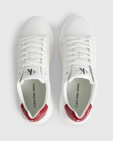 LEATHER TRAINERS, White/Merlot, hi-res