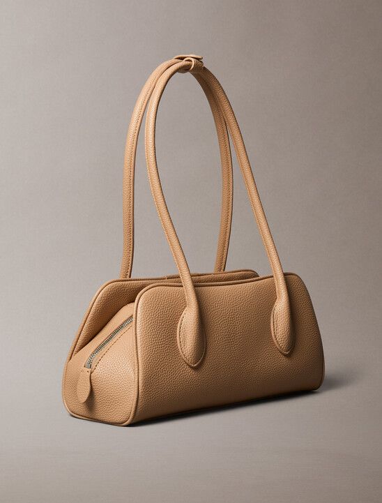 Emblem Logo Pebble Shoulder Bag