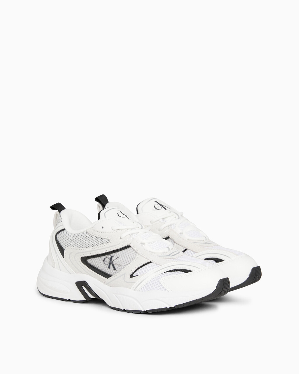Leather Sneakers, Bright White/Black, hi-res