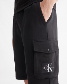 MONOGRAM  BADGE  SWEAT SHORTS, CK BLACK, hi-res