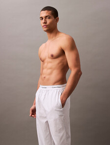 Cotton Poplin Sleep Pants, STEADY STRIPE GRISAILLE, hi-res