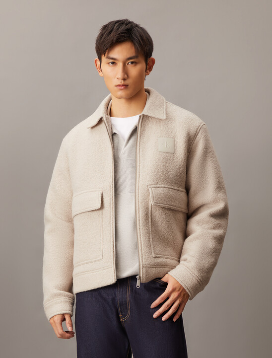 Relaxed Bouclé Wool Jacket
