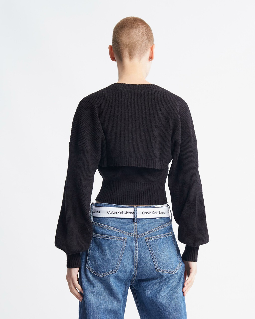 Feminine 2 In 1 Knit Cardigan, Ck Black, hi-res