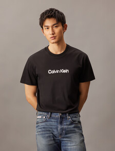 Slim Calvin Klein Motion Blur Tee, Black, hi-res