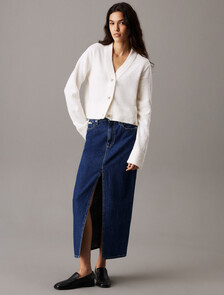 Plush Wool Blend Cardigan, Ivory, hi-res