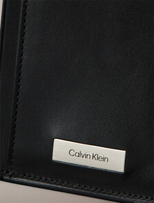 Logo Plaque Card Case, Black, hi-res