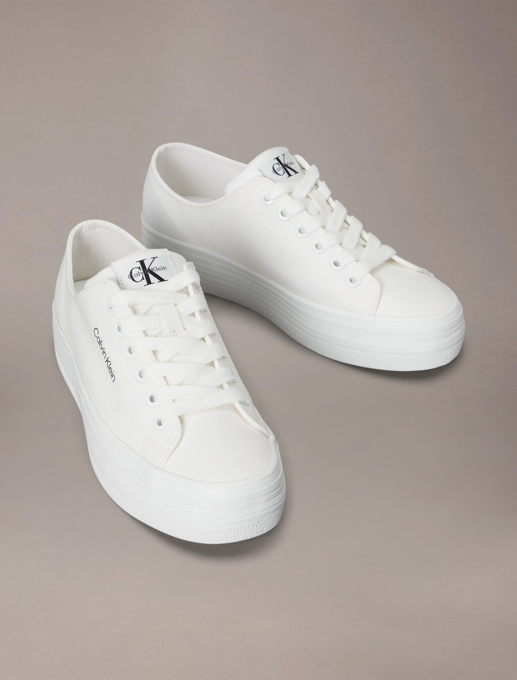Recycled Cotton Flatform Sneaker, White, hi-res