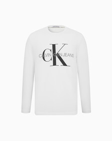 Monogram Logo Long Sleeve Tee, Bright White, hi-res