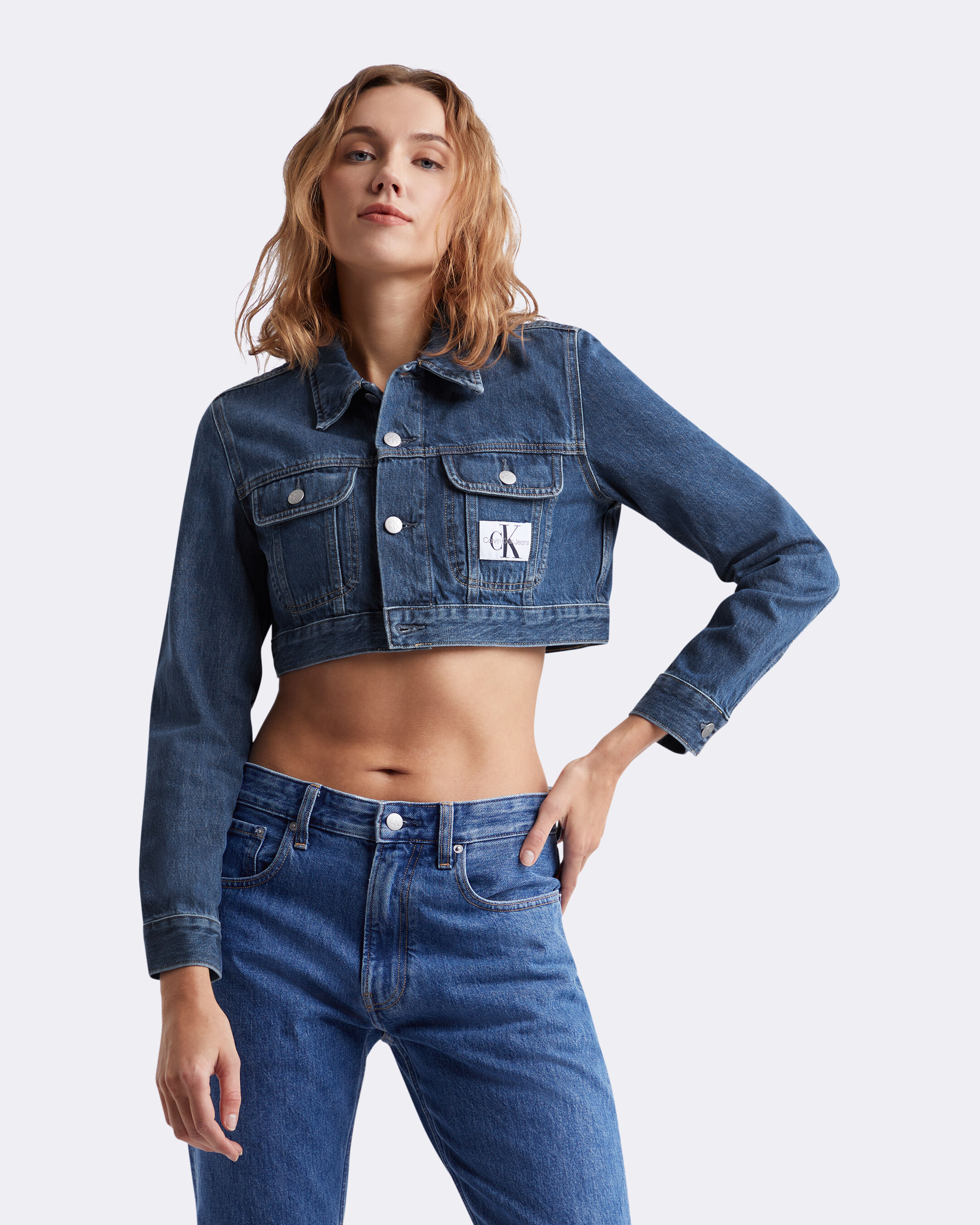 Calvin klein jeans women's trucker jacket hot sale
