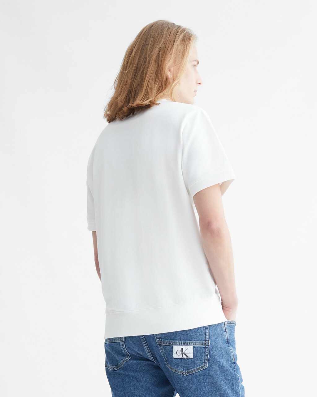 WINTER WHITES MONOGRAM SHORT SLEEVE SWEATSHIRT, BRIGHT WHITE, hi-res