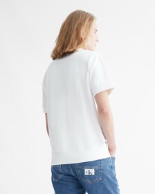 WINTER WHITES MONOGRAM SHORT SLEEVE SWEATSHIRT, BRIGHT WHITE, hi-res