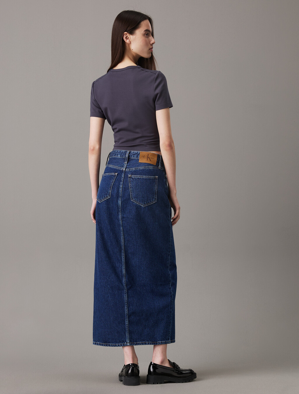 Denim Maxi Skirt, Denim Dark, hi-res