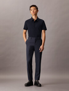 Double Mercerized Cotton Short Sleeve Polo, Black Beauty, hi-res