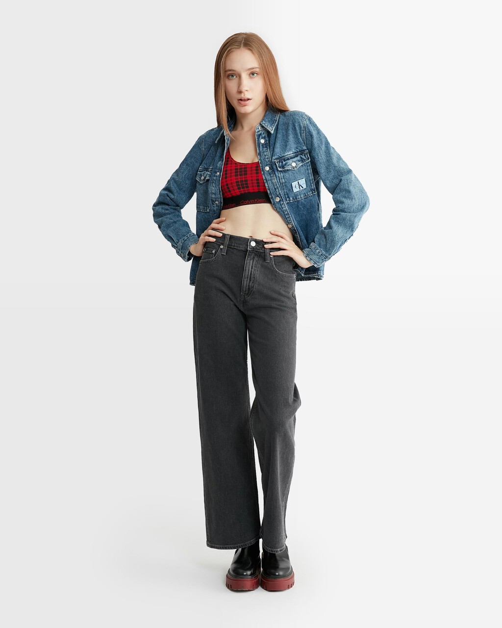 High Rise Wide Leg Jeans, Denim Grey, hi-res