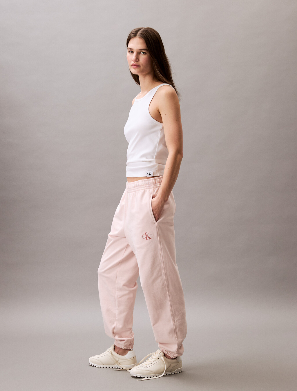 Relaxed Monogram Joggers, Silver Peony, hi-res