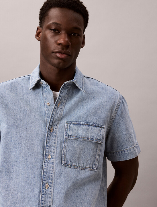 Denim Short Sleeve Utility Shirt