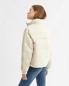 ORGANIC COTTON ULTRA LIGHTWEIGHT DOWN JACKET, Eggshell, hi-res