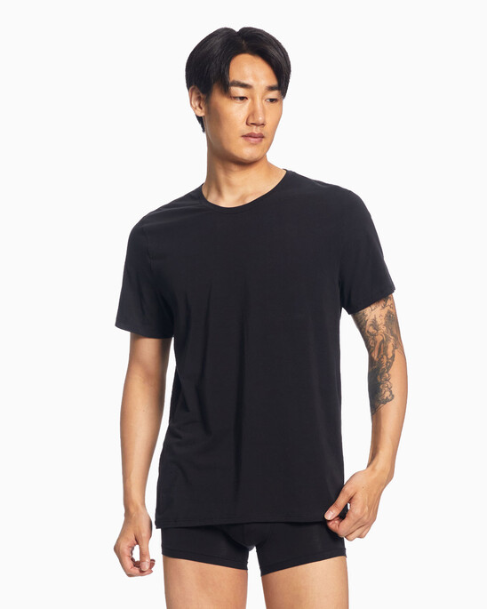 CK BLACK COTTON CREW NECK TEE