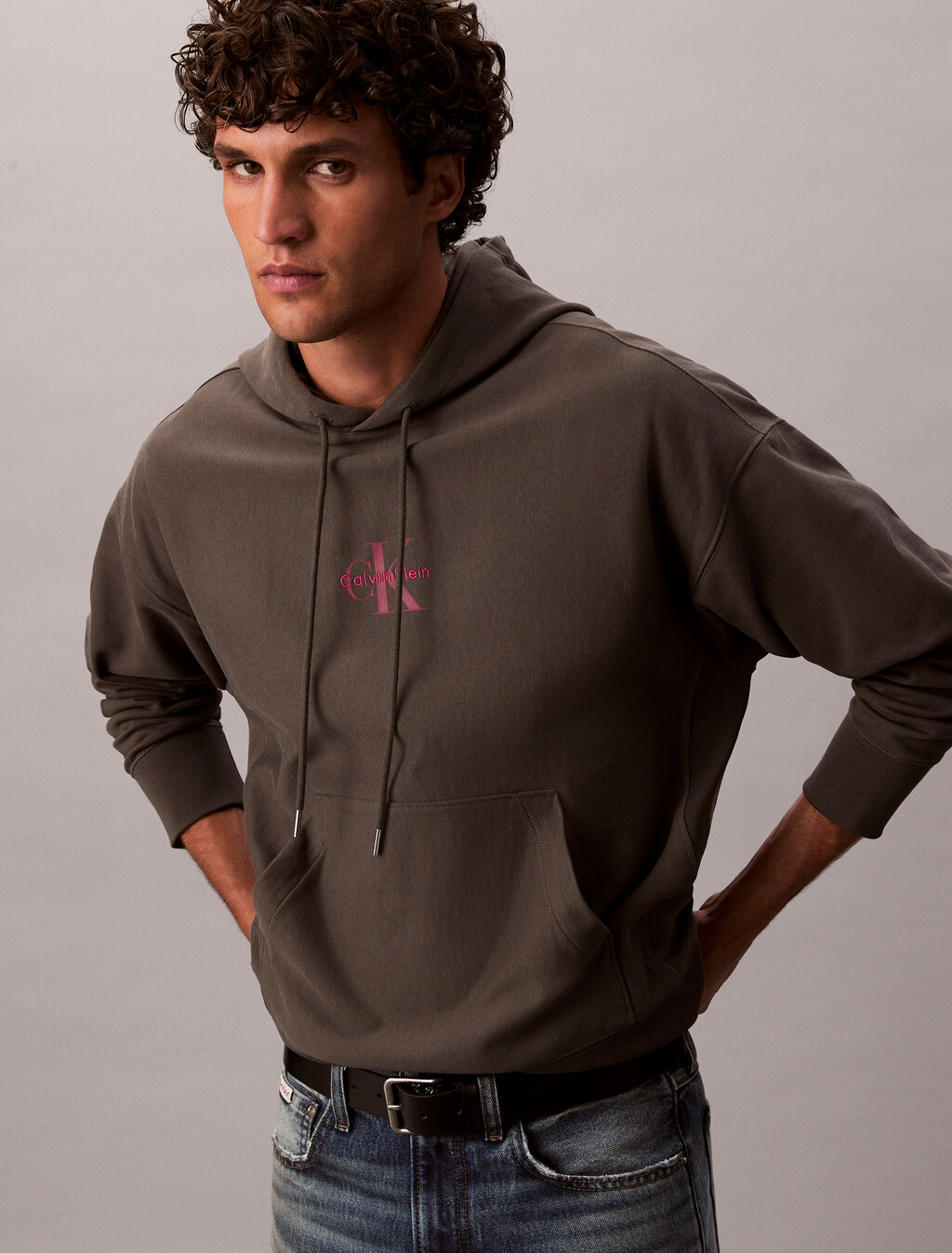Premium Fleece Monogram Logo Hoodie, Beluga, hi-res