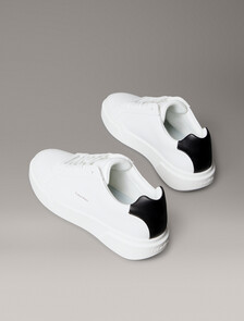 Leather Durable Traction NYC Trainers, Bright White/Black, hi-res