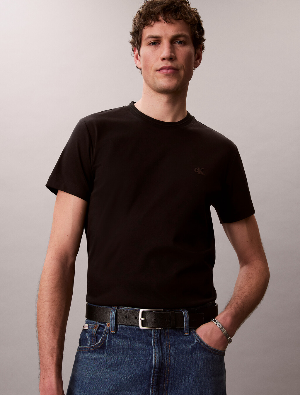 Premium Double Knit Supima Cotton Crewneck Tee, Black, hi-res