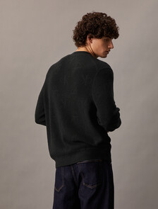 Monogram Pullover Sweater, Ck Black, hi-res