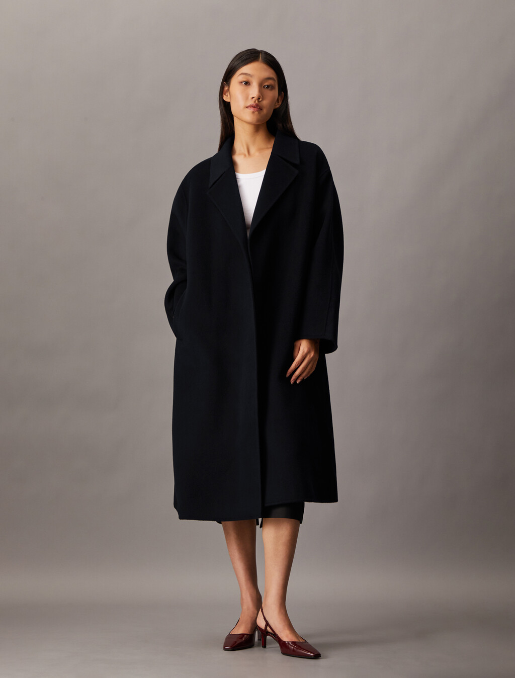 Hero Double Face Wool Blend Trench Coat, Black, hi-res
